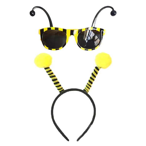Bee Kostymesett Bee Ears Sleeve Tutu Brillesokker Kompatibel med barn Voksen A glasses hair hoop