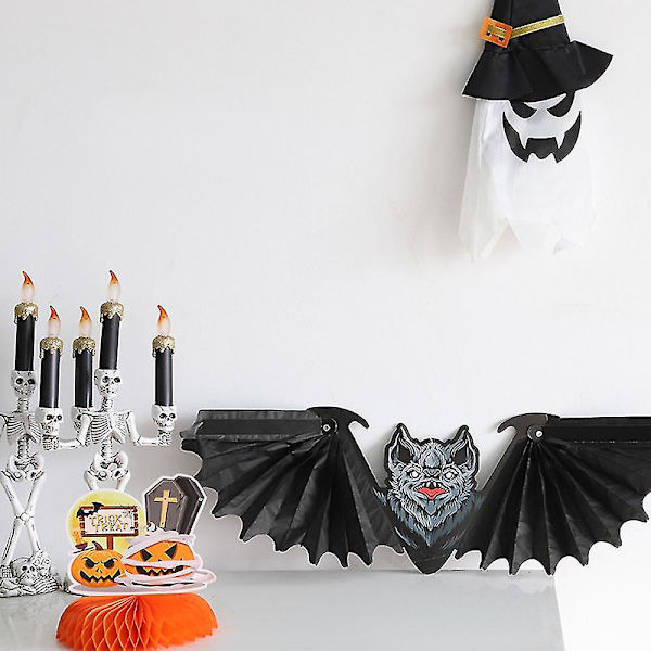 Halloween honeycomb anheng hengende 3d-papir til festvinduer A