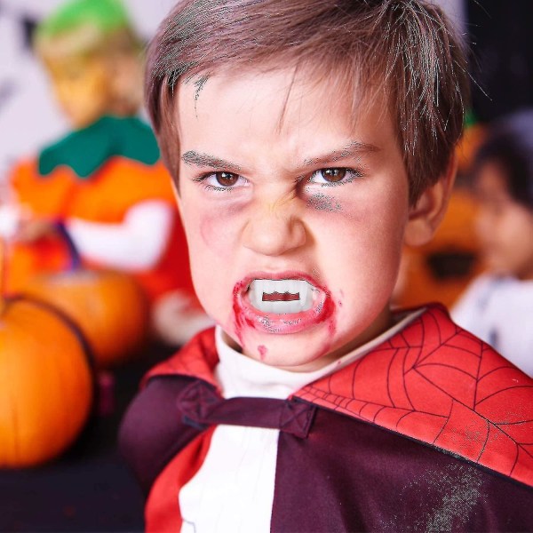 12 st Plast Vampyr tänder huggtänder Skrämmande Halloween Monster Party Finklänning