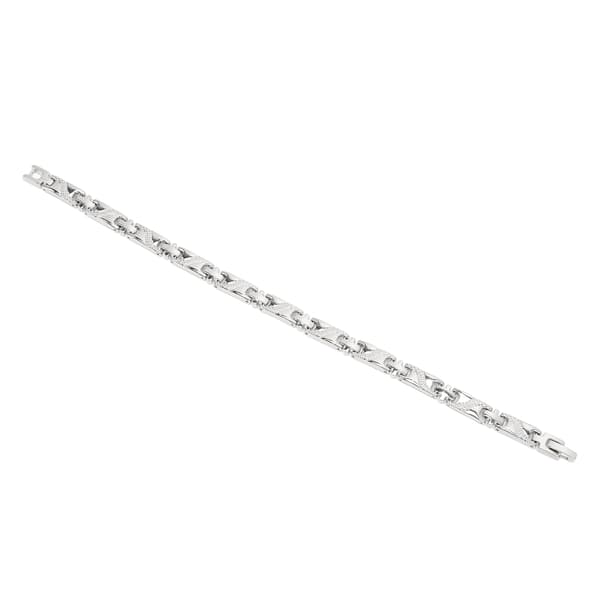 Trendy magnetisk terapi titanium stål justerbar længde armbånd til kvinder sølv