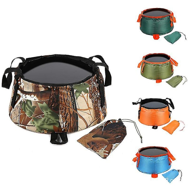 Vikbara vattenpåsar Campinghink Lätt och hållbar kompakt hopfällbar bärbar vattenhink Army Green