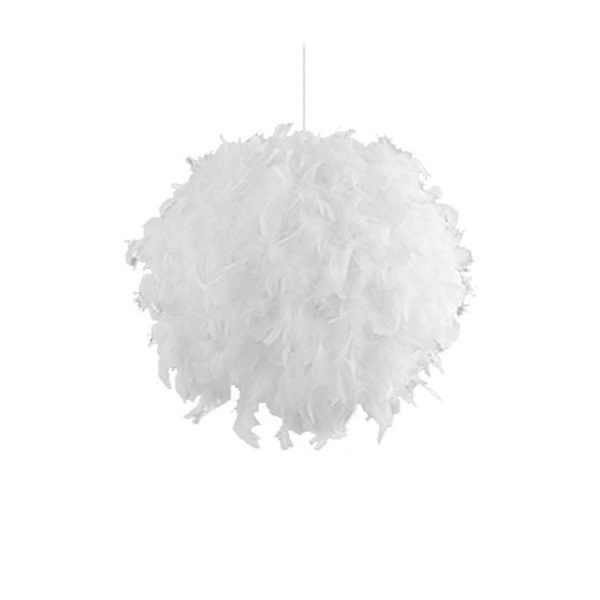 Vit fjäder taklampa Skärm Pendel Icke Elektrisk Skärm Reduktion Ring Pendel Vardagsrum Matsal 30cm