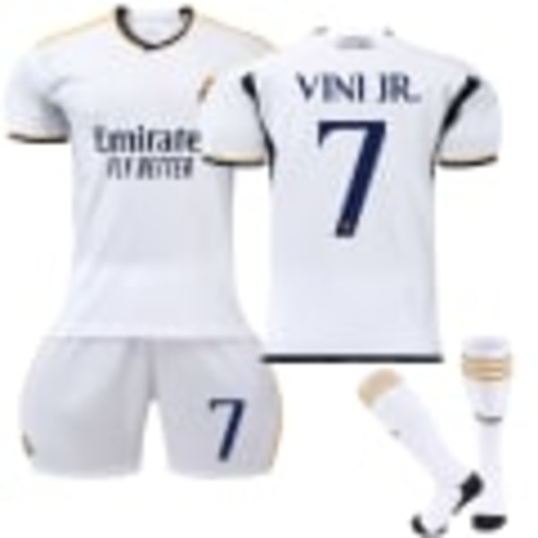 ny stil 2023-2024 Real Madrid Hjemmefotballdrakt for barn Vinicius nr. 7 VINI JR