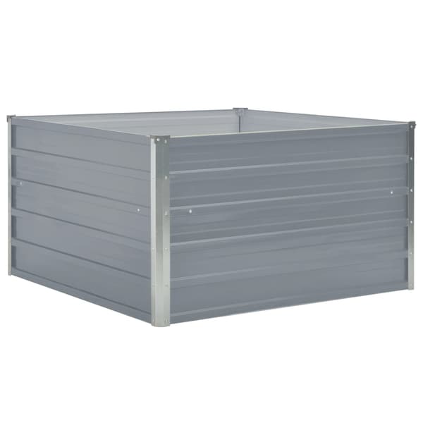 【BQ】vidaXL Dyrkingskasse 100x100x45 cm galvanisert stål grå Grey grå