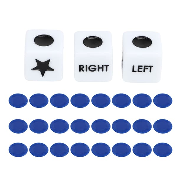 Left Right Center Tärningsspel Plast Party Hem Klassiskt Spel Kit