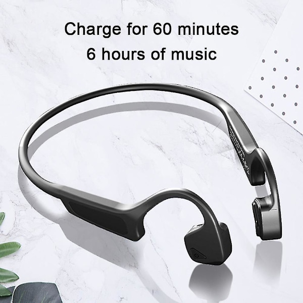 Knogleledning Bluetooth Headset-grå Sort