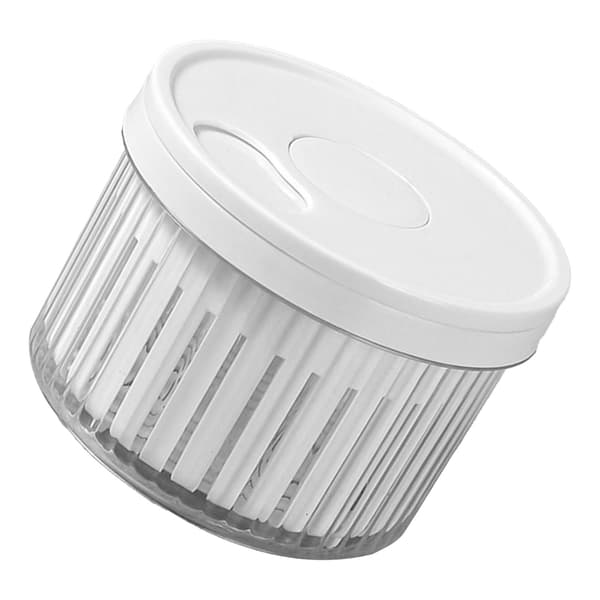 Frukt Grönsaksbehållare Rund Form Multifunktionell Plast Salladslök Förvaringslåda Vit