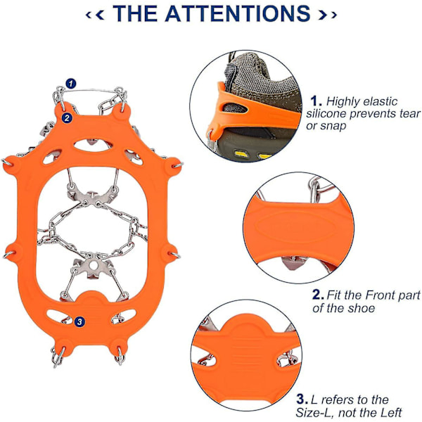 Udendørs skridsikker bjergbestigning stegjern 19 tænder is og sne rustfrit stål skridsikre skoovertræk styrker 19-tands isklatringstilbehør