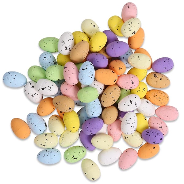 1,8/2,5/3 cm påskägg DIY Foam påskdekoration Krans Tillbehör Färgglada påskägg prydnader Tillbehör 100pcs 1.8cm