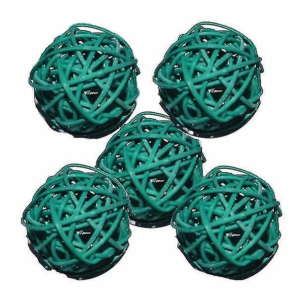 10st 5cm Wicker Rotting Balls Bord Bröllopsfest dekoration Dark Green