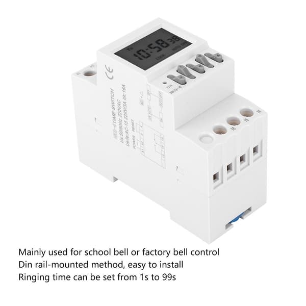 NKG-4 Programmerbar Timer Switch Din Skinne Timing Kontrol Switch AC220V 3A