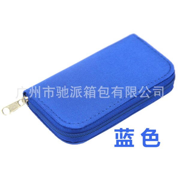 Hukommelseskort bæretaske, velegnet til SD- og SDHC-kort, 22 slots (blå) -