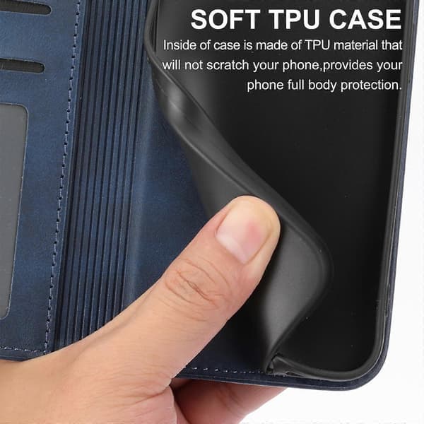 【BQ】För iPhone 12 Fodral, Läder Plånboksfodral med Rem Blue iPhone 12