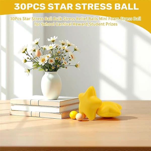 【BQ】30 stk. Stressbolde Stjerne Bulk Stressaflastende Bolde Mini Skum Stressbold-Perfekt