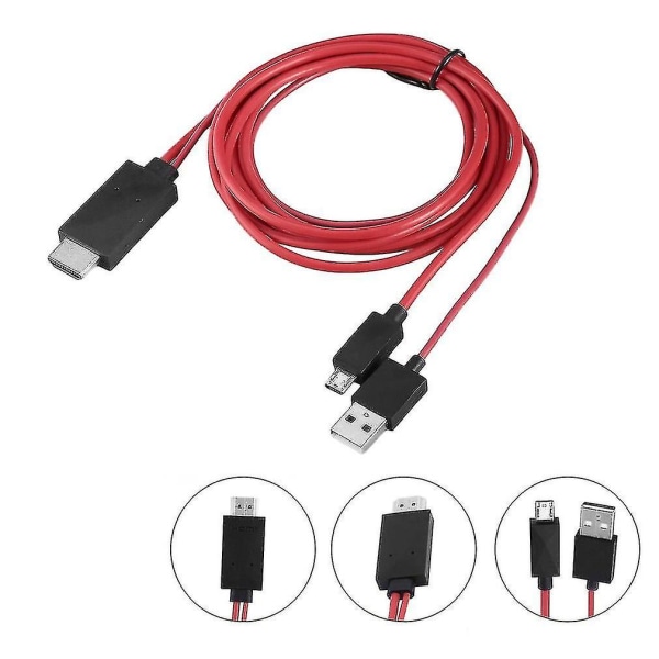 Professionelt Mhl 1080p Micro Usb til HDMI-kabel med 11 ben til Samsung Galaxy S1-4 Note1-4 S4 I9500 S3 I9300