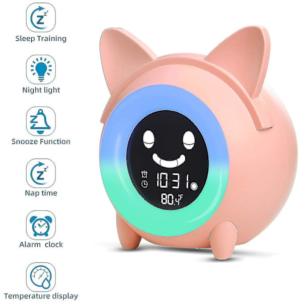 Cartoon Cat Mini Alarm Clock 2022 New Children's Sleep Wake-up Clock Kreativ digital elektronisk klokke med nattlys