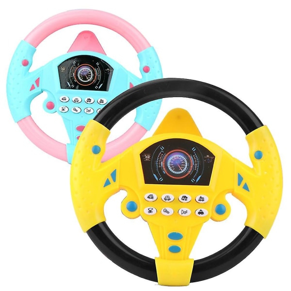 Hhcx-steering Wheel Toys, 1pcs Simulation Copilots Simulated Steering Wheel Toy Educational Toys Children&#39;s Life Skills Training Gift Yellow Black
