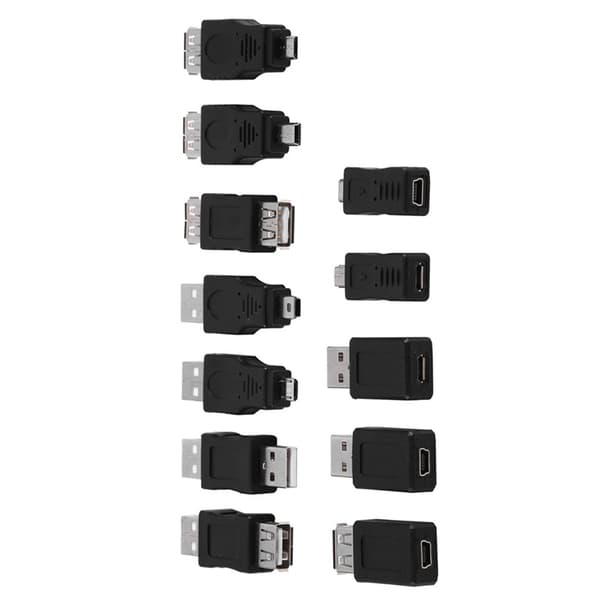 12 kpl USB2.0-sovittimia - Micro/Mini Uros/Naaras Muuntimet