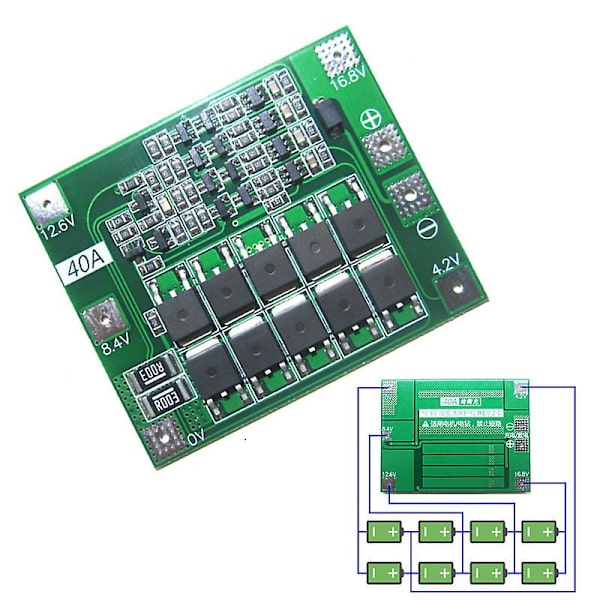 4s 40a 18650 - Litiumbatteriladdare Pcb Board Bms skyddsmodul för borrmotor 14,8v 16,8v green