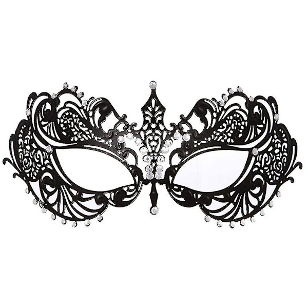 Maskerademaske for kvinner metallmaske skinnende rhinestone venetiansk festkveldsball ballmaske barkostymer Ana