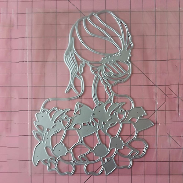 Flower Girl Cutting Die Diy Scrapbog Stempling Papir Cards Craft Stencil Form