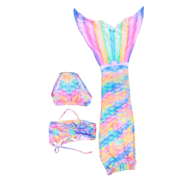 Flickor 3-delat Bikini Set Polyester Badkläder för Barn 140cm 55in
