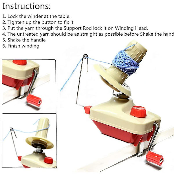 Yarn Ball Winder, bekväm Ball Winder, 1 st sax + 20 st stickstickor + 4-storlekar Pompom Maker (26)