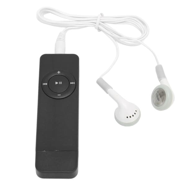 Mini MP3-spiller - tappefritt lyd, opptil 64 GB, perfekt for studenter, løping og reiser - svart