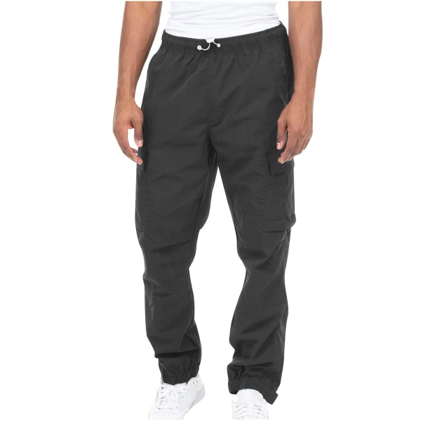 Miesten Cotton Fashion Cargo Pants mustat XL