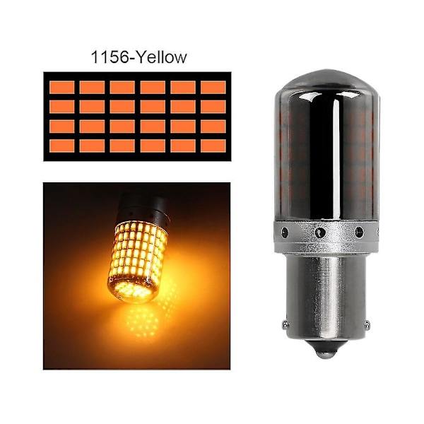 Bremselampe Fejlfri Canbus 1 stk Canbus Bil Led Pærer Blinklys 1156 Ba15s P21w T20 7440 W21w Led Pærer 3014 144smd 7440 yellow