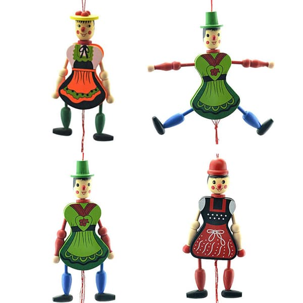 4-strängad Drakdocka Leksak Trä Hängande Ornament Rolig Leksak