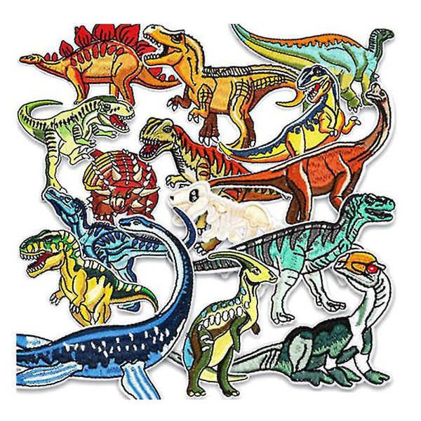 15 kpl / set Jurassic Dinosaur Embroidery kangastarrat