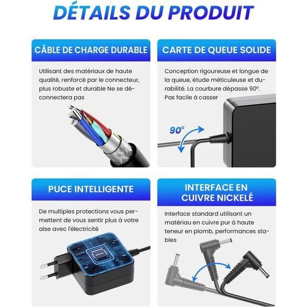 45W Laturi - Lenovo - Verkkolaite - DC 20V 2.25A - 4.0 mm x 1.7 mm liitin