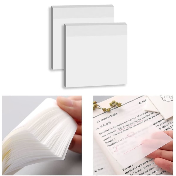 ny stil 100pcs Transparent Sticky Notes Self-stick Note Pads