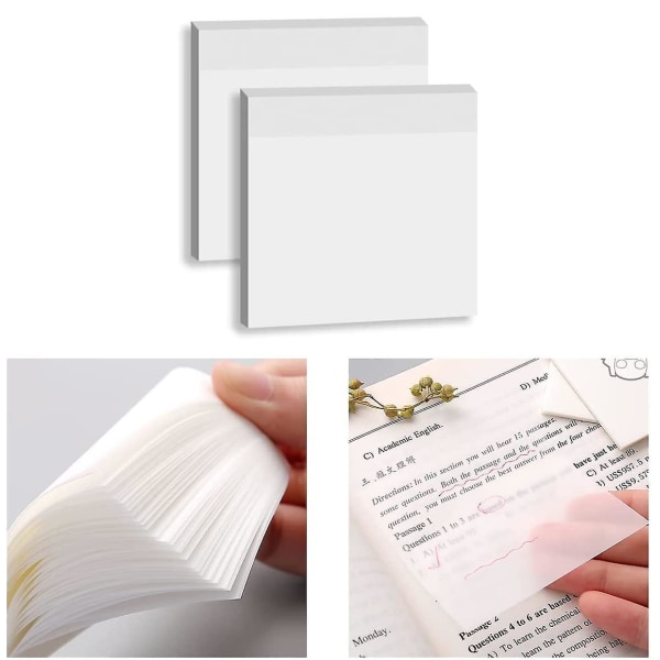 ny stil 100pcs Transparent Sticky Notes Self-stick Note Pads