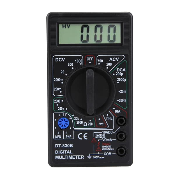 DT-830B Multifunktionell Portabel LCD Digital Multimeter Amp Volt Ohm Tester Voltmeter Ohmmeter MeterDT-830B Svart