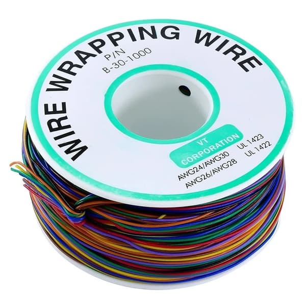 8 Farver Fortinnet Kobber PCB Vikletråd Kabel 30AWG til Luftfart