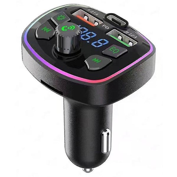 Car Bluetooth Wireless Fm Transmitter 2 Usb Chargers With Light Receiver Adapter