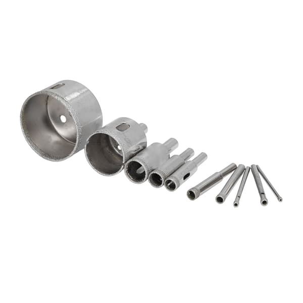 10 stk Diamantbor 3‑50mm Hull Sag Glass Arbeidsbesparende Bor Bor Sharpener