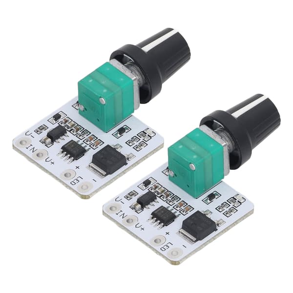 2 stk. LED lysdæmperkontakt Trinløs justering Konstant spændingscontroller Modul DC 6-24V