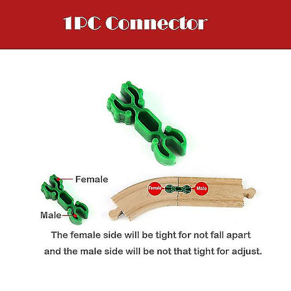 Hhcx-new All Kinds Wooden Track Parts Beech Wooden Railway Train Track Accessories Fit With All s Wood Tracks Toys For Kids 1pcs connector