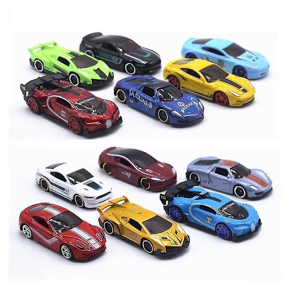 Hhcx-6 stk/sæt 1:64 Diecast Legering Sportslegetøjsbilmodel Julepynt Mini Børneskydebilsæt Multi-stil gave til børn B Set Meal
