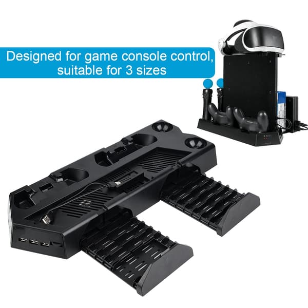 PS4 Slim Pro VR Bærbar 3 i 1 Ladestasjon Laderbase