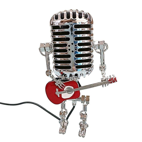 USB Retro -tyylinen mikrofoni Robottilamppu, jossa kitara, jossa on kevyt vintage kotikoristelu
