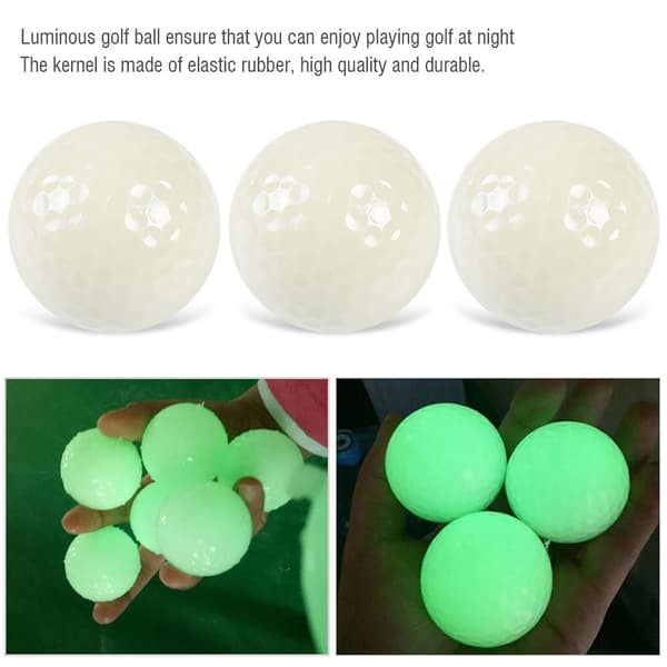 6 Pakke Selvlysende Golfbolde Langtidsholdbart Fluorescerende Lys