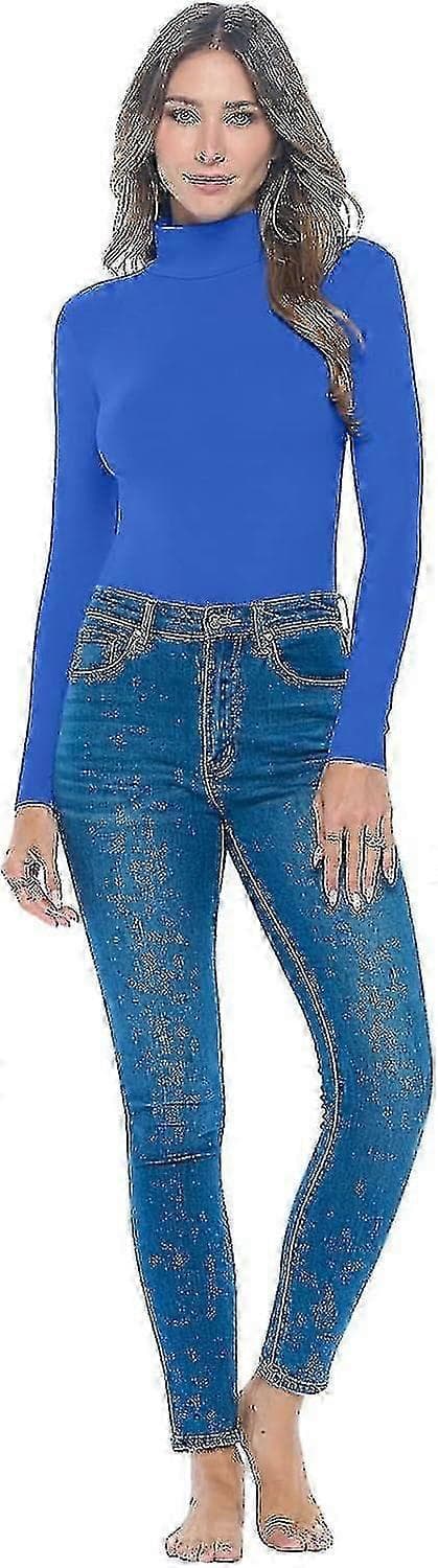 Ärm Hals Dräkt Andningsbar Stretch True Royal Blue X-L