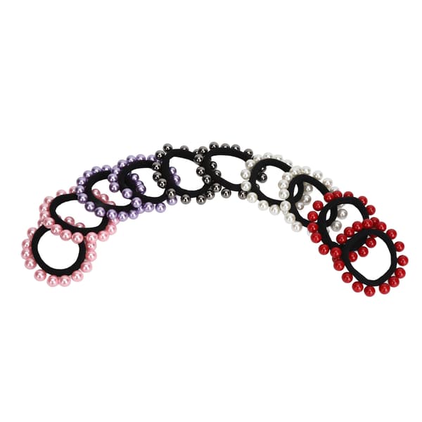 10 stk. Elastisk hårbånd med kunstige perler, elastisk pannebånd, hårtilbehør for kvinner