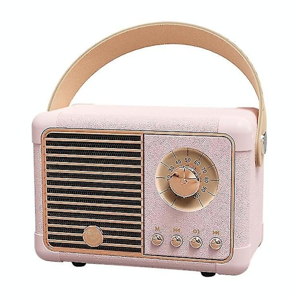 Hm11 Plus Portabel Hifi Mini Retro trådlös Bluetooth högtalare (rosa)