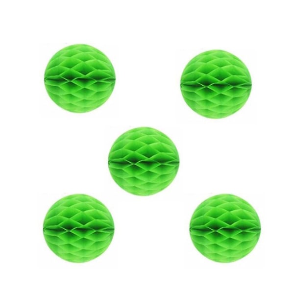 5pcs 6inch Solid Color Tissue Paper Pompom Ball Hanging Wedding Party Decor Light Green