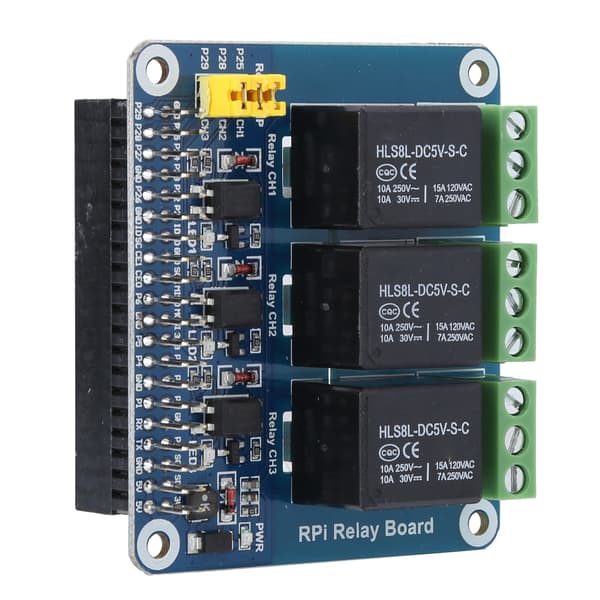 Reléutvidelsesmodul for Raspberry Pi 2b/3b/4B (3 kanaler)